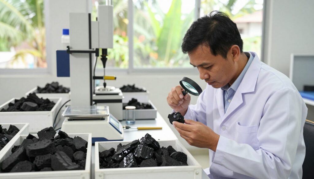 Coconut charcoal quality control