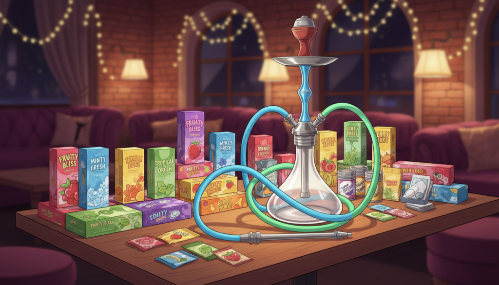 beginner-friendly shisha brands displayed on table